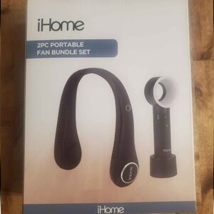 iHome Black Portable Fan Duo